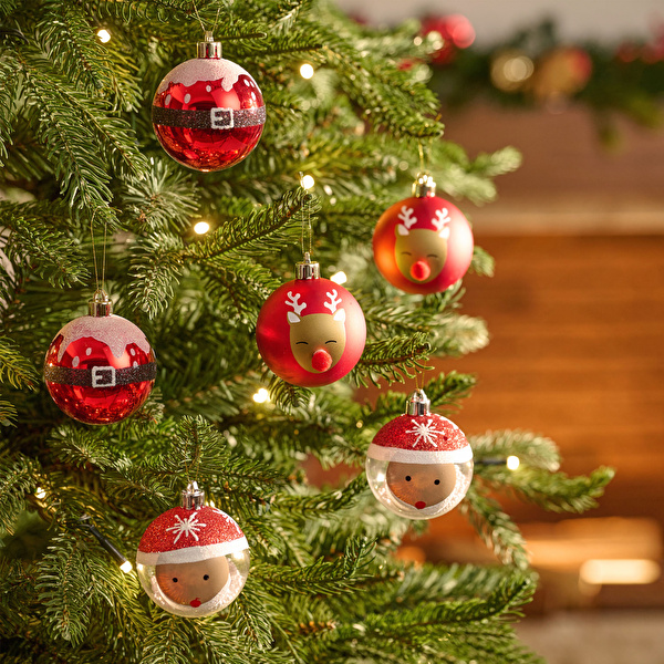 Karaca 10'lu Set Top Santa Ağaç Süsü  6 cm - Karaca 2 Al 1 Öde