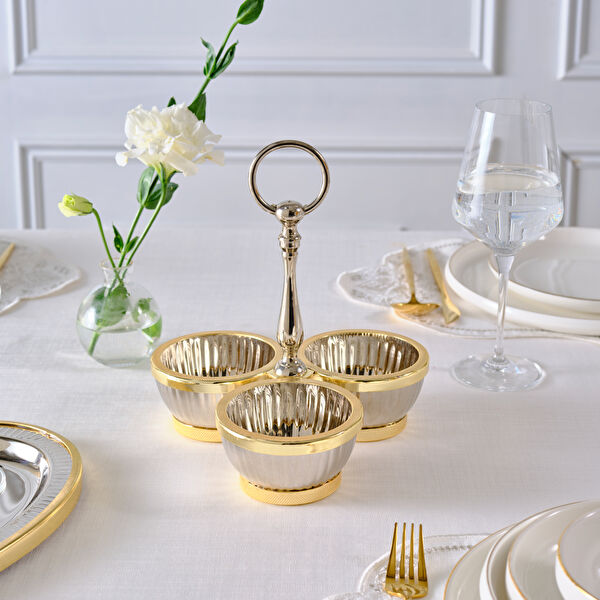 Karaca Home Ring 3'lü Dekoratif Çerezlik 19,5x23 cm görseli 1