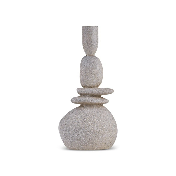 Karaca Home Alba Taş Şamdan Bej 9,6x6x19,5 cm