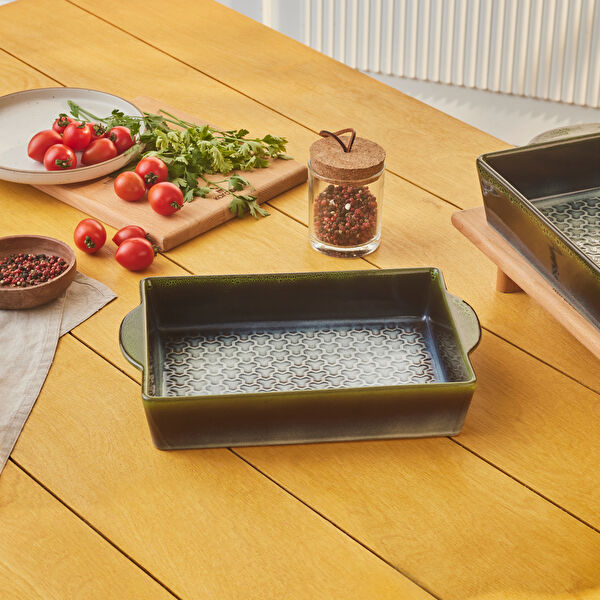 Karaca Culina Reaktif Fırın Kabı Yeşil 31 cm görseli 1