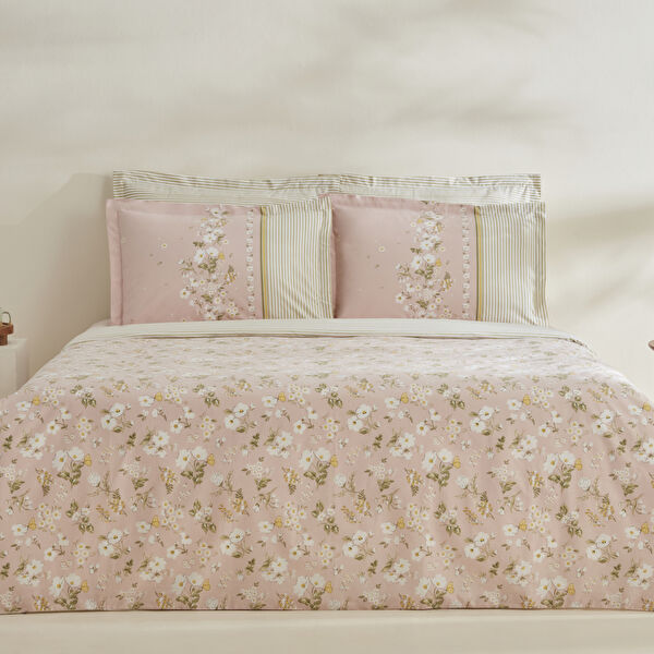 Karaca Home Gipsy %100 Pamuk Çift Kişilik Nevresim Takımı Pudra görseli 1