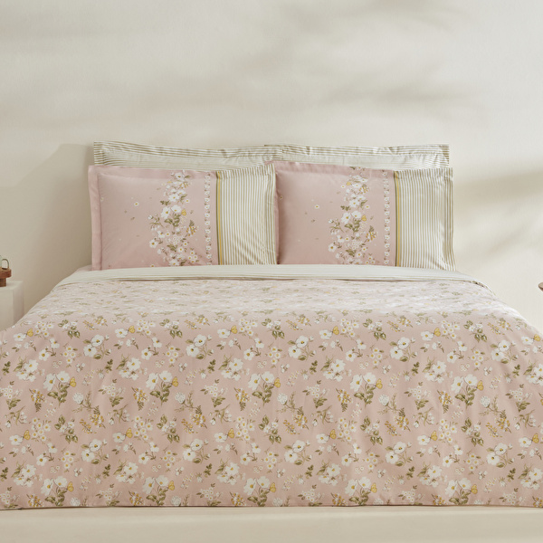Karaca Home Gipsy %100 Pamuk Tek Kişilik Nevresim Takımı Pudra görseli 1