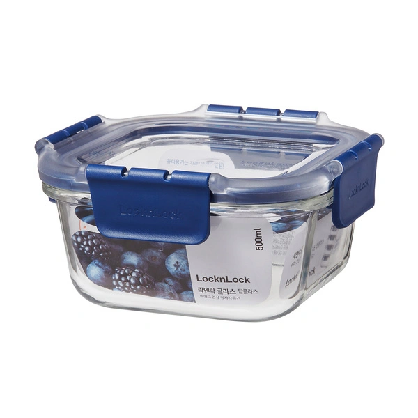Lock and Lock Fırın Saklama Kabı Kare Kilitli Mavi 500 ml görseli 1