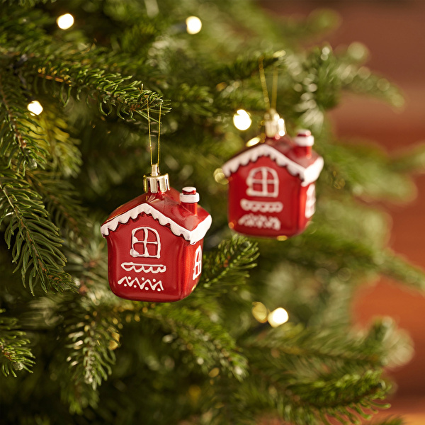 New Year Yılbaşı Cookie House 2 Parça Ağaç Süsü Seti - Karaca 2 Al 1 Öde