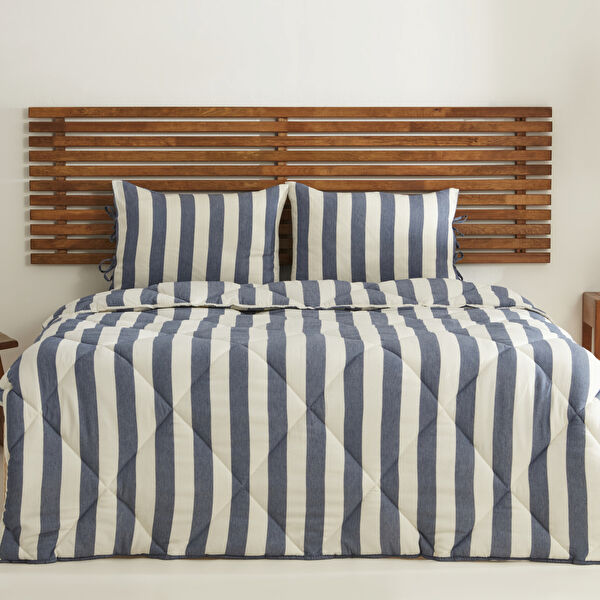 Sarah Anderson Barlet Çift Kişilik Comfort Set/Uyku Seti Çizgili Mavi görseli 1