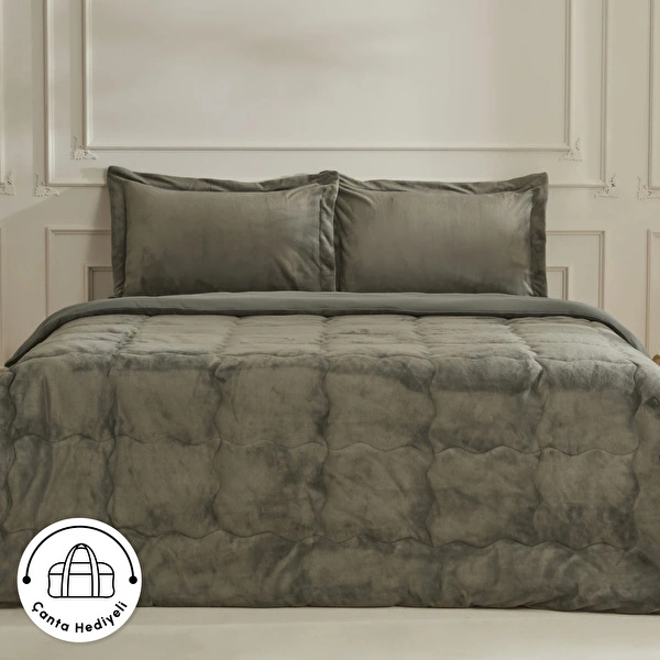Karaca Home Flufy Tek Kişilik Soft Dream Comfort Set/Uyku Seti Haki görseli 1
