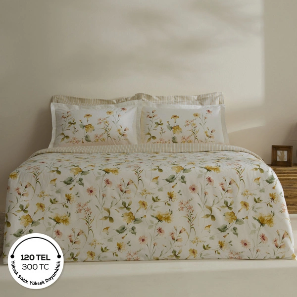 Karaca Home Aliana %100 Pamuk 120 Tel Pamuk Saten Çift Kişilik Nevresim Takımı görseli 1