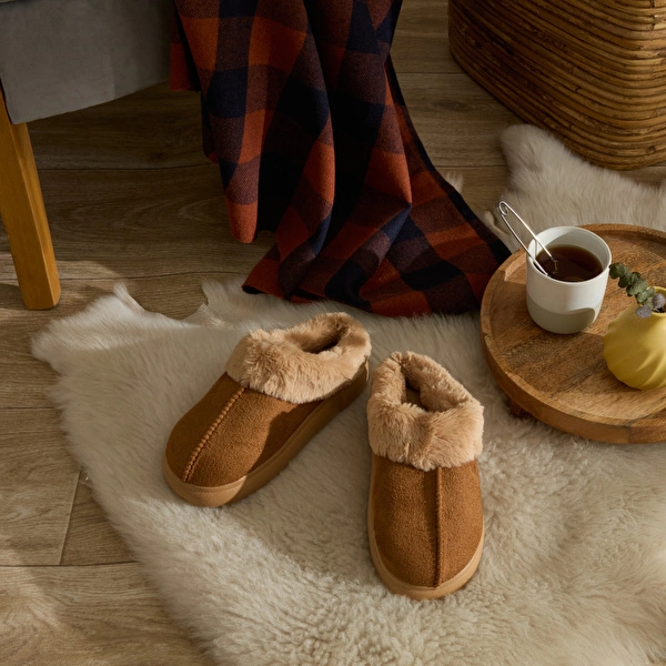Karaca Home Fuzzy Kadın Ev Terliği 40 Numara Kahverengi görseli 1