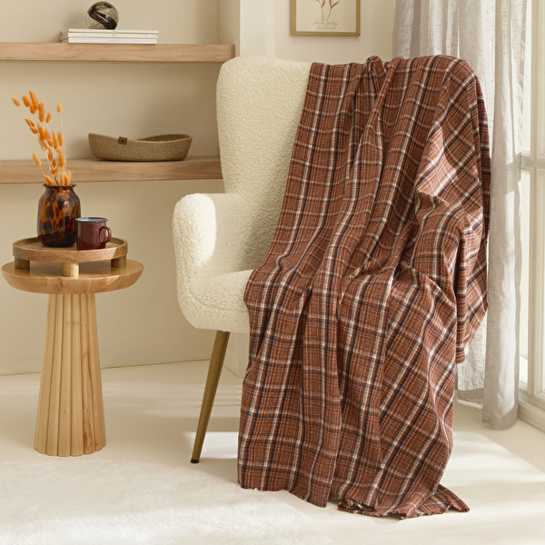Karaca Home Flanel Throw Tv Battaniyesi Kahve görseli 1