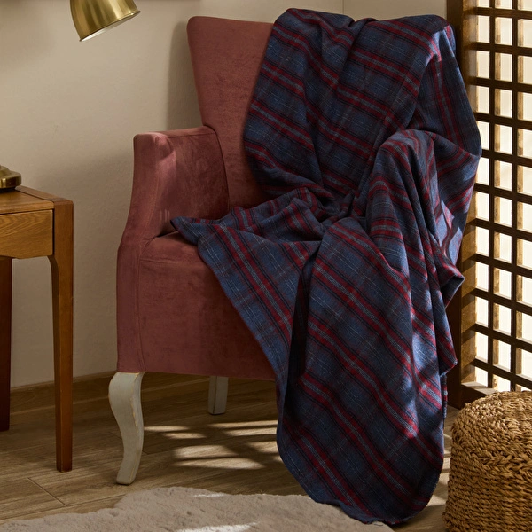 Karaca Home Flanel Throw Tv Battaniyesi Gri/Kırmızı görseli 1