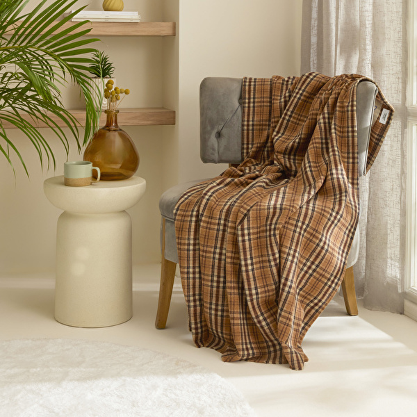 Karaca Home Flanel Throw Tv Battaniyesi Hardal görseli 1