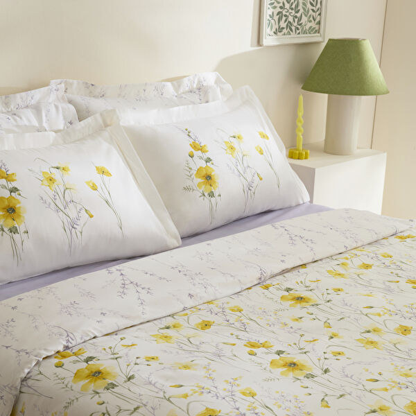 Karaca Home Rosella %100 Pamuk Tek Kişilik Nevresim Takımı Sarı görseli 1