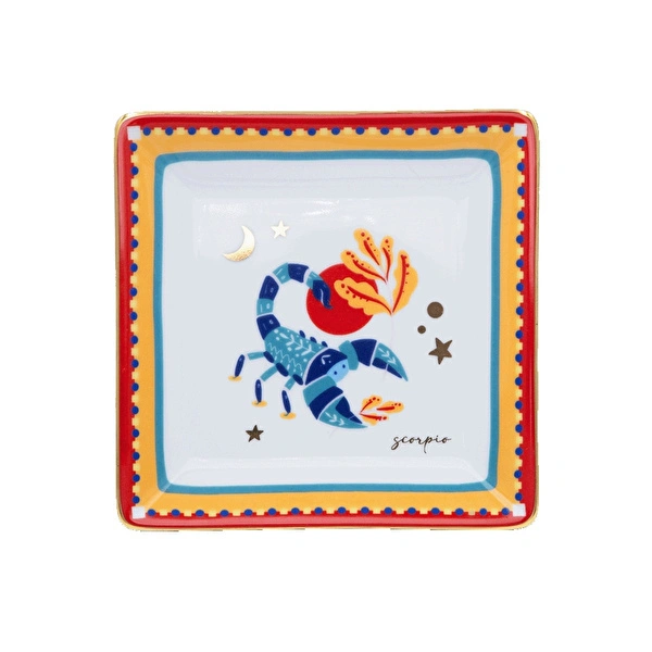 Baci Milano Zodiac Vibe Akrep Burcu Kare Tabak 15 cm x 15 cm görseli 1