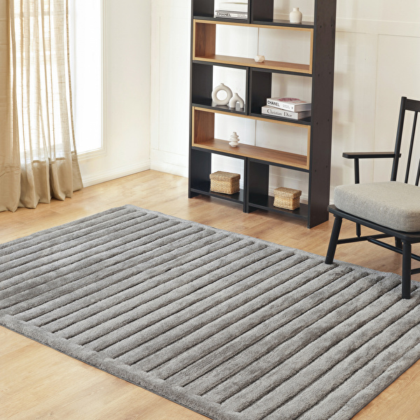 Kaşmir Halı Süpersoft Liona Grey 50x80 cm görseli 1
