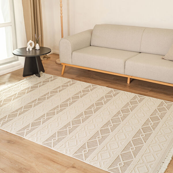 Kaşmir Halı 7/24 İskandinav Larus Beige 120x180 cm görseli 1