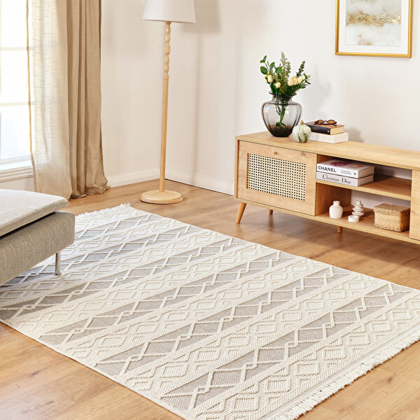 Kaşmir Halı 7/24 İskandinav Larus Grey 50x80 cm görseli 1