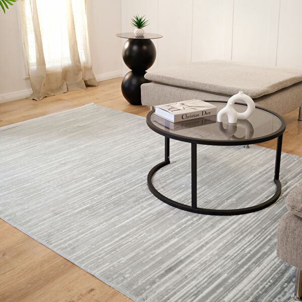 Kaşmir Halı 7/24 Elegante Evore Grey 100x300 cm görseli 1
