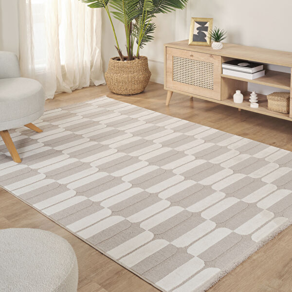 Kaşmir Halı İskandinav Otto Beige 120x180 cm görseli 1