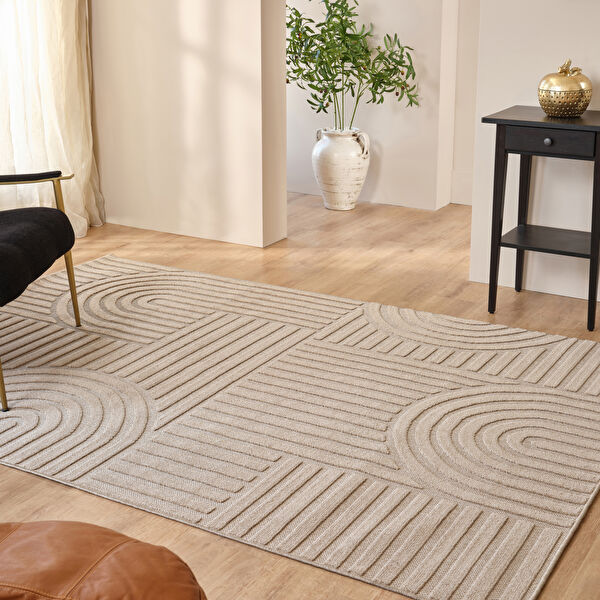 Kaşmir Halı İskandinav Rune Beige 80x150 cm görseli 1