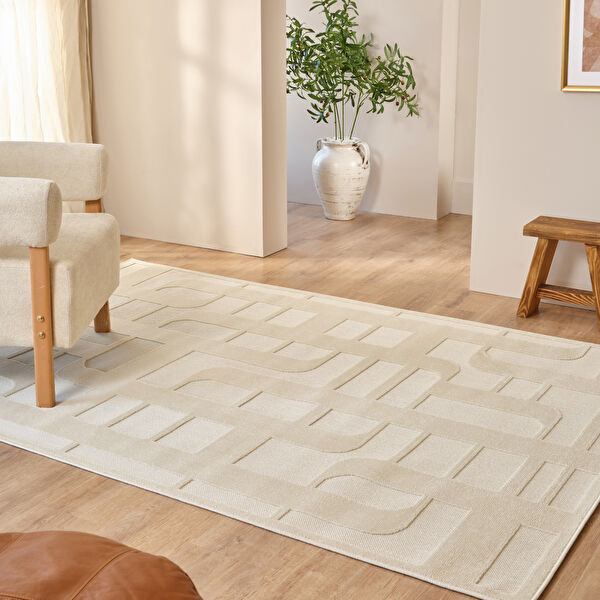 Kaşmir Halı İskandinav Tora White 80x300 cm görseli 1