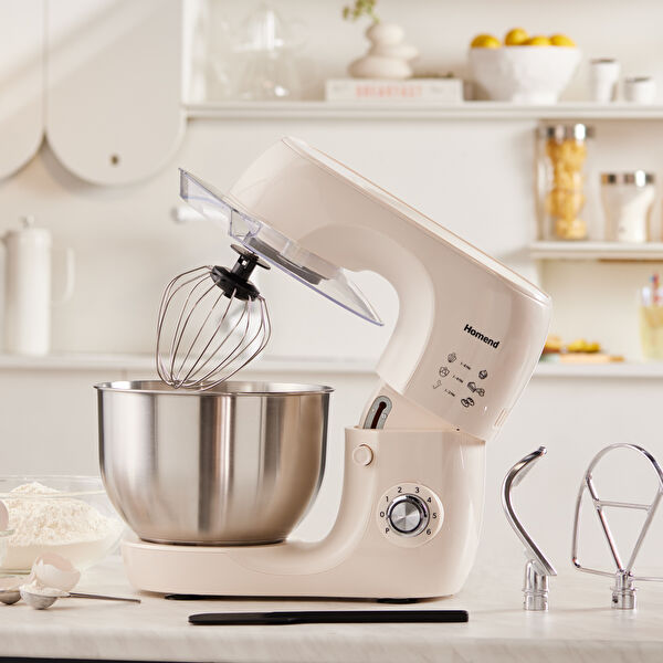 Homend Profashion 3082H Hamur Yoğurma Makinesi Krem 1200W 5,2L