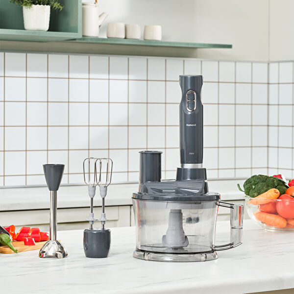 Homend Functionall 2843H 5 Fonksiyonlu Mutfak Robotu 1700W Antrasit 