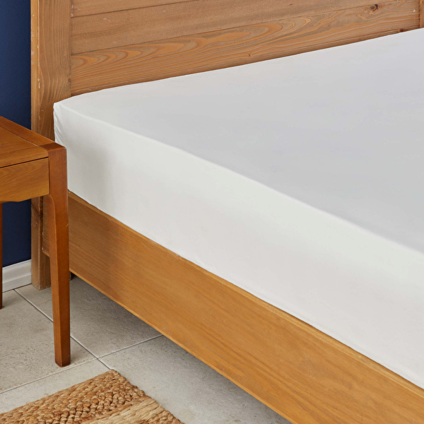 Nautica Home Beyaz %100 Pamuk Tek Kişilik Fitted/Lastikli Çarşaf görseli 1