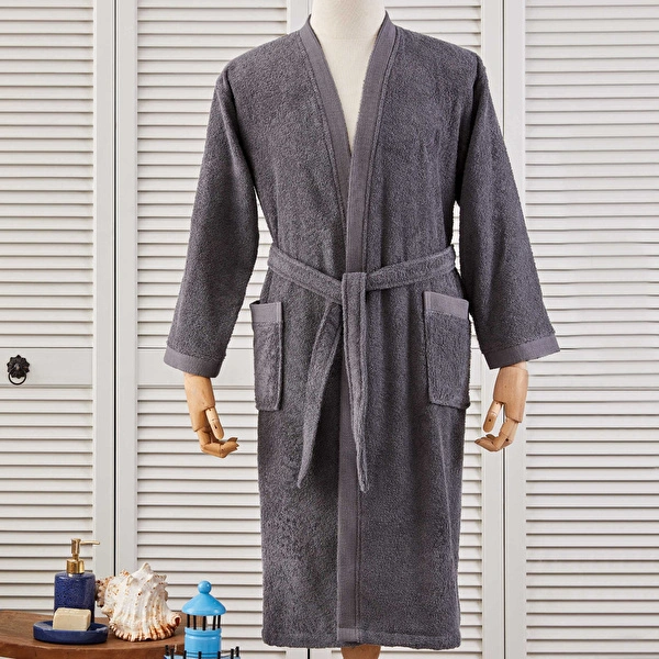Nautica Home Pruva Antrasit %100 Pamuk Bornoz S/M görseli 1