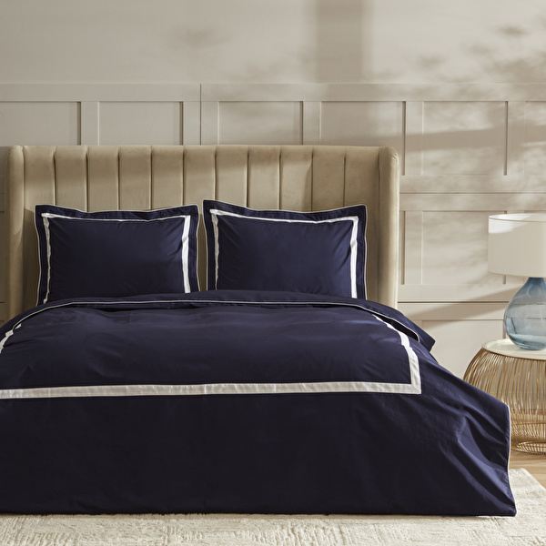 Nautica Home Troy Percale Çift Kişilik Nevresim Takımı Navy  görseli 1