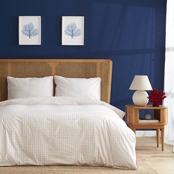 Nautica Home Daren %100 Pamuk Tek Kişilik Nevresim Takımı Red görseli 1