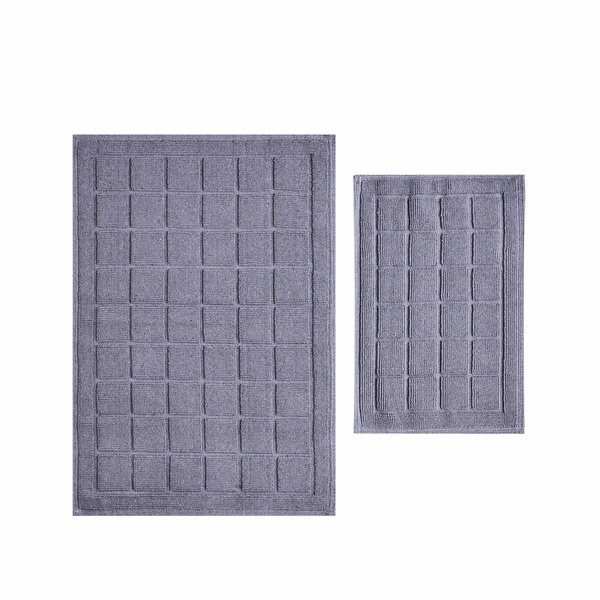Kaşmir Home Andrea İkili Paspas Gri 60x90 cm-40x60 cm görseli 1