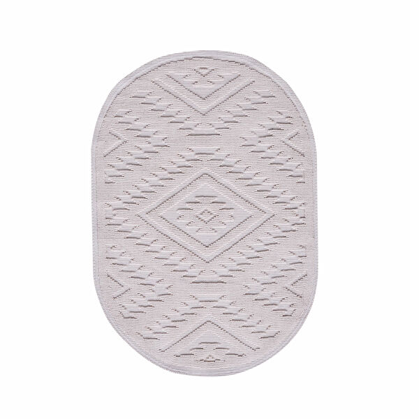 Kaşmir Home Alva Ekru Oval 60x90 cm görseli 1