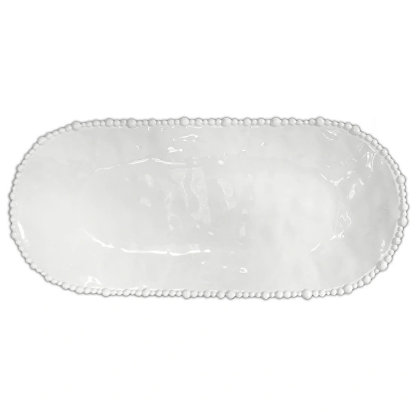 Baci Milano Joke Table Kitchen Melamin Oval Servis Tabağı 24 cm x 53 cm Beyaz görseli 1