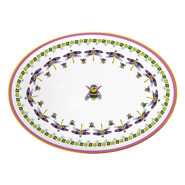 Baci Milano Amazzonia Porselen Oval Servis Tabağı 36 cm görseli 1