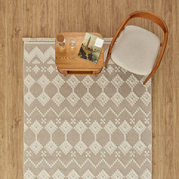 Kaşmir Halı 7/24 İskandinav Elegance Macrame 160x230 cm görseli 1