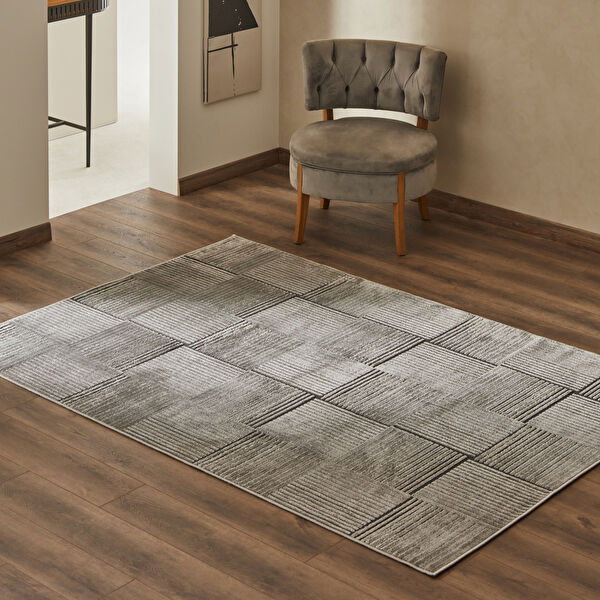 Kaşmir Halı 7/24 İskandinav Elin Gri 200x290 cm görseli 1