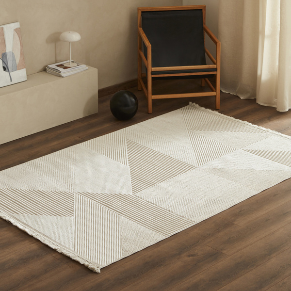 Kaşmir Halı 7/24 İskandinav Clara Beyaz 160x230 cm görseli 1
