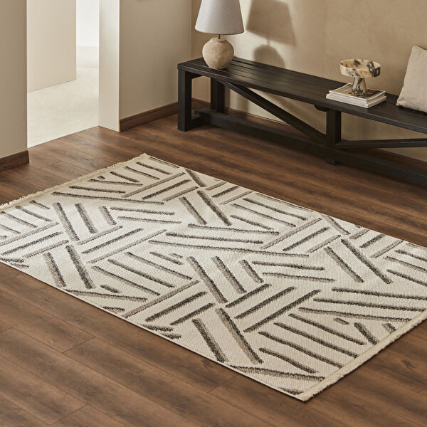 Kaşmir Halı 7/24 İskandinav Elegance Napoli Gri 200x290 cm görseli 1
