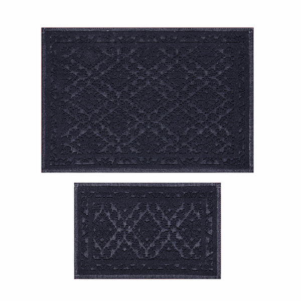 Kaşmir Home Vilma İkili Paspas Antrasit 60x90 cm-40x60 cm görseli 1