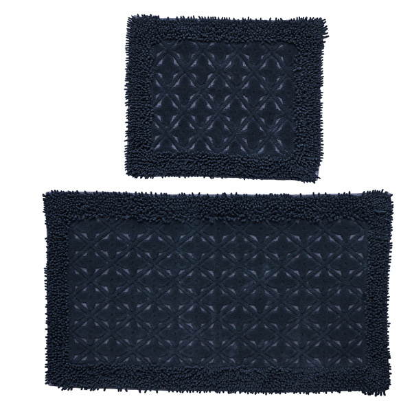 Kaşmir Home Anders 2li Pamuk Banyo Paspası Antrasit 60x100 cm-50x60 cm görseli 1