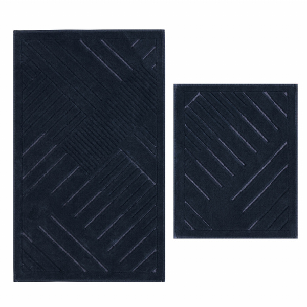 Kaşmir Home Bergen 2li Pamuk Banyo Paspası Antrasit 60x100 cm-50x60 cm görseli 1