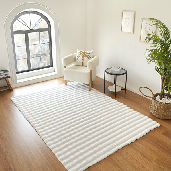 Kaşmir Halı 7/24 Cosy Premium Bubble Beyaz 160x230 cm görseli 1
