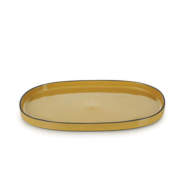 Revol Caractere Oval Tabak 35,5 cm x 21 cm Hardal görseli 1