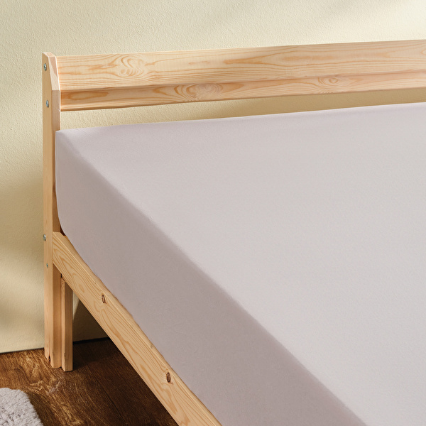 Karaca Container Leona Düz Lastikli Çift Kişilik Çarşaf 200x220 cm Çakıl Taşı görseli 1
