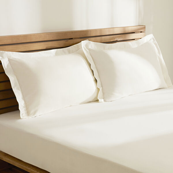 Kaşmir Home Basic %100 Pamuk Tek Kişilik Çarşaf Takımı Offwhite  görseli 1