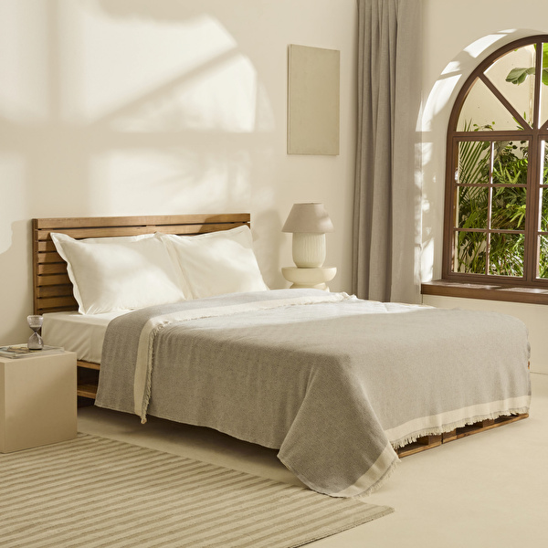 Kaşmir Home Frida Çift Kişilik Pike Gri görseli 1