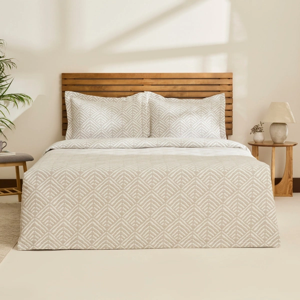 Kaşmir Home Space Çift Kişilik Yatak Örtüsü Takımı Gri  görseli 1