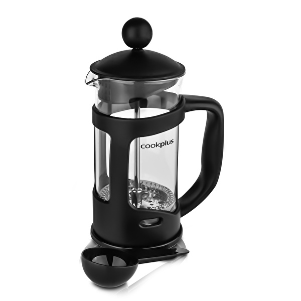 Karaca Coffee Bean Kaşık Hediyeli Borosilikat Cam French Press 350 Ml Siyah görseli 1