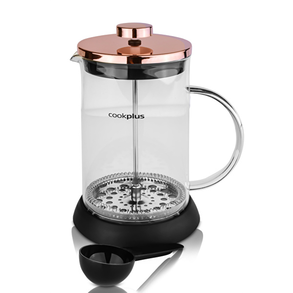 Cookplus Coffee Bean Borosilikat Cam French Press 800 Ml Bronz  görseli 1