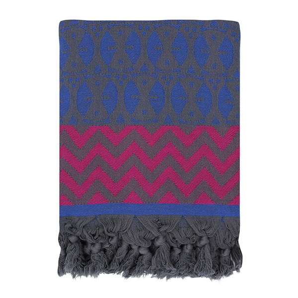 3rd Culture Mavi Antrasit Adinkra Peshtemal görseli 1